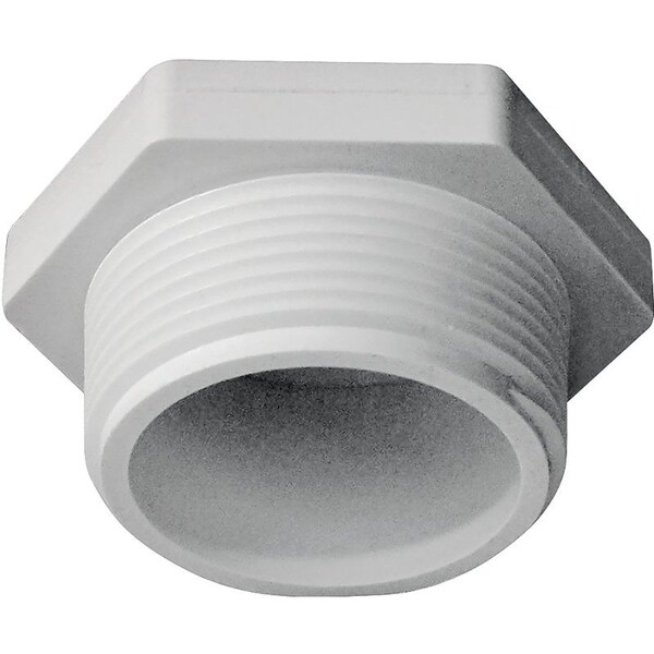Lasco IPEX Pipe Plug, 11/2 in, MPT, PVC, White, SCH 40 Schedule 435626